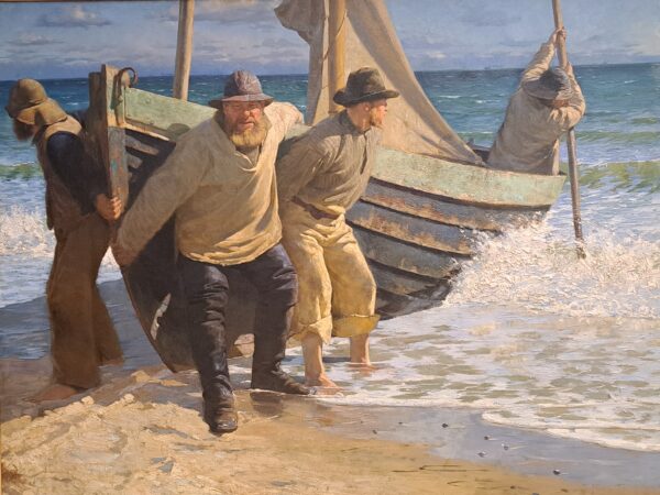 42 Skagen Skagens Museum Oskar Bjoerck Das Boot wird zu Wasser gelassen 1884 600x450 - D&auml;nemark 2026