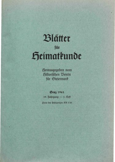 Jahrgang 19 (1941) Blätter Jg19 Titelseite 375x530 - Jahrgang 19 (1941)
