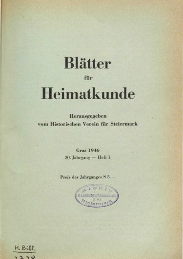 Jahrgang 20 (1946) Blätter Jg20 Titelseite 375x530 - Jahrgang 20 (1946)