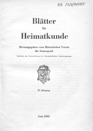 Blätter Jg29 Titelseite 375x530 - Jahrgang 29 (1955)