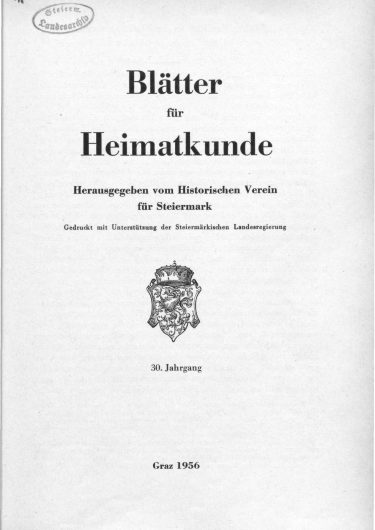 Jahrgang 30 (1956) Blätter Jg30 Titelseite 375x530 - Jahrgang 30 (1956)
