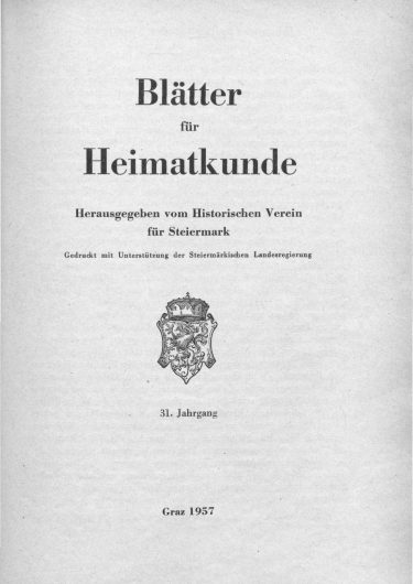 Jahrgang 31 (1957) Blätter Jg31 Titelseite 375x530 - Jahrgang 31 (1957)