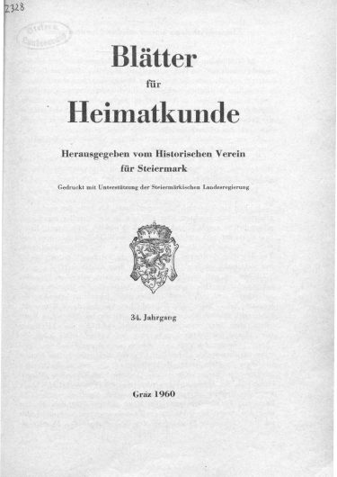 Blätter Jg34 Titelseite 375x530 - Jahrgang 34 (1960)