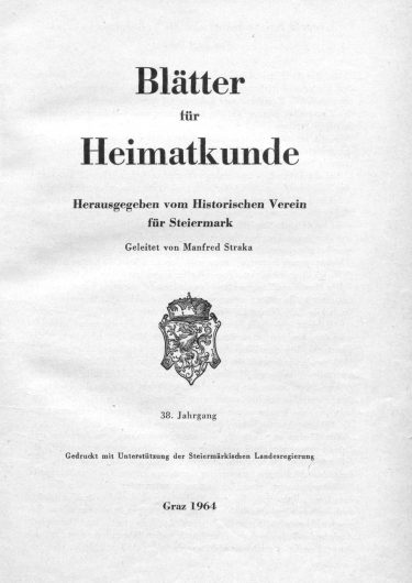 Blätter Jg38 Titelseite 375x530 - Jahrgang 38 (1964)