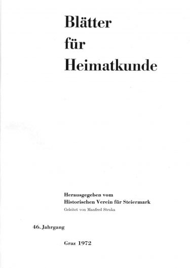 Jahrgang 46 (1972) Blätter Jg46 Titelseite 375x530 - Jahrgang 46 (1972)