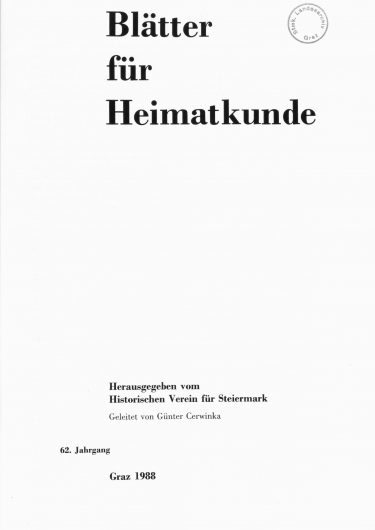 Blätter Jg62 Titelseite 375x530 - Jahrgang 62 (1988)