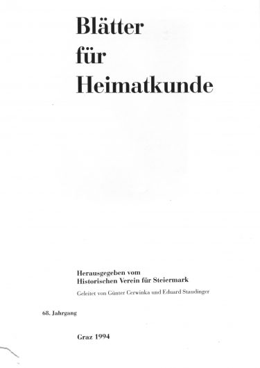 Blätter Jg68 Titelseite 375x530 - Jahrgang 68 (1994)