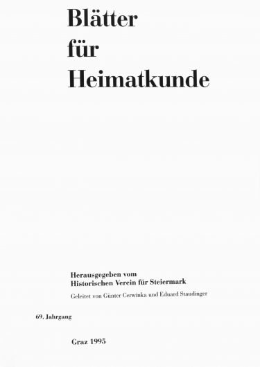 Blätter Jg69 Titelseite 375x530 - Jahrgang 69 (1995)