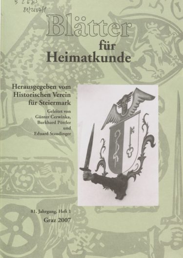Jahrgang 81 (2007) Blätter Jg81 Titelseite 375x530 - Jahrgang 81 (2007)