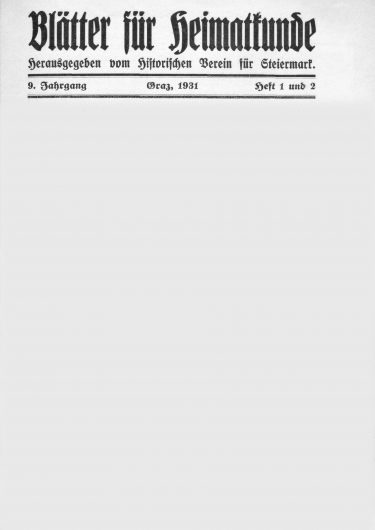 Jahrgang 9 (1931) Blätter Jg9 Titelseite 375x530 - Jahrgang 9 (1931)