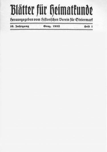 Blätter Jg10 Titelseite 375x530 - Jahrgang 10 (1932)