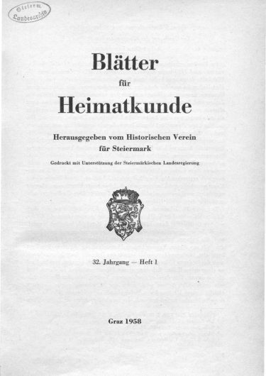 Blätter Jg32 Titelseite 375x530 - Jahrgang 32 (1958)