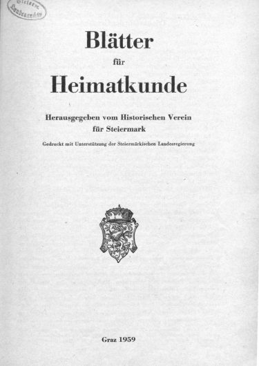 Blätter Jg33 Titelseite 375x530 - Jahrgang 33 (1959)
