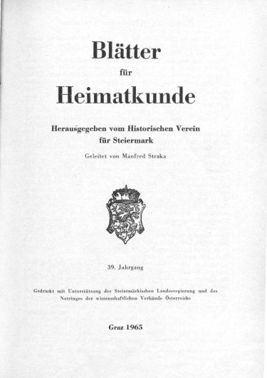 Blätter Jg39 Titelseite 375x530 - Jahrgang 39 (1965)