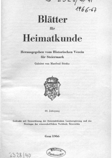 Blätter Jg40 Titelseite 375x530 - Jahrgang 40 (1966)