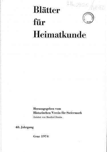 Blätter Jg48 Titelseite 375x530 - Jahrgang 48 (1974)