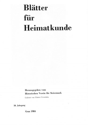 Blätter Jg58 Titelseite 375x530 - Jahrgang 58 (1984)