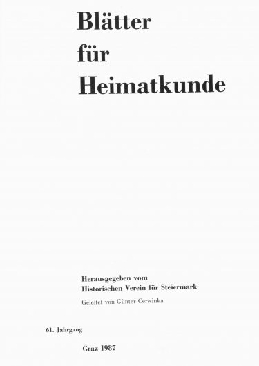 Blätter Jg61 Titelseite 375x530 - Jahrgang 61 (1987)