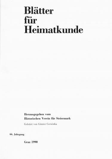 Blätter Jg64 Titelseite 375x530 - Jahrgang 64 (1990)