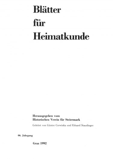 Blätter Jg66 Titelseite 375x530 - Jahrgang 66 (1992)