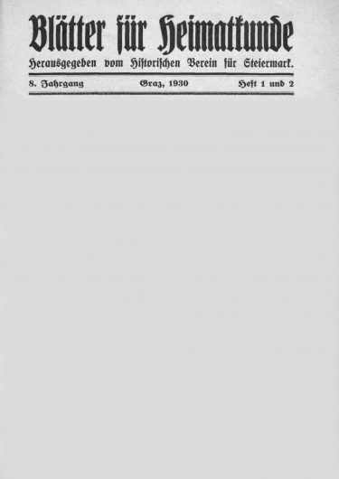Blätter Jg8 Titelseite 375x530 - Jahrgang 8 (1930)