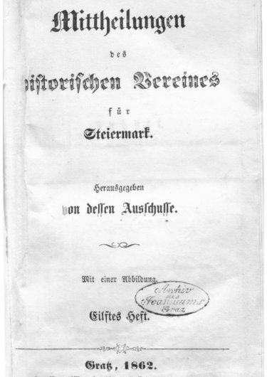 11. Heft (1862) Mittheilungen Heft 11 Titelseite 375x530 - 11. Heft (1862)