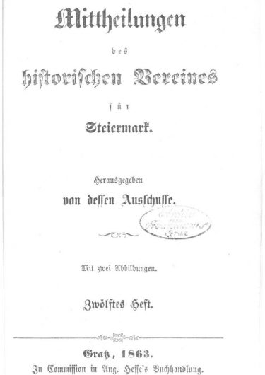 Mittheilungen Heft 12 Titelseite 375x530 - 12. Heft (1863)