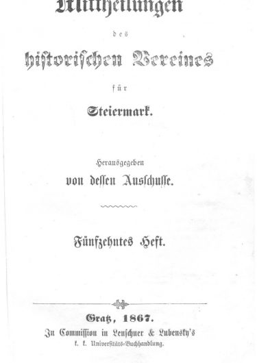 Mittheilungen Heft 15 Titelseite 375x530 - 15. Heft (1867)