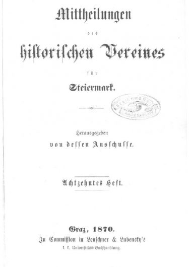 18. Heft (1870) Mittheilungen Heft 18 Titelseite 375x530 - 18. Heft (1870)