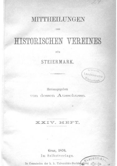 Mittheilungen Heft 24 Titelseite 375x530 - 24. Heft (1876)