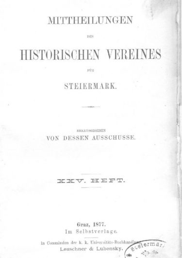 Mittheilungen Heft 25 Titelseite 375x530 - 25. Heft (1877)