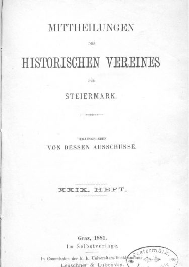 29. Heft (1881) Mittheilungen Heft 29 Titelseite 375x530 - 29. Heft (1881)