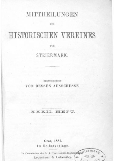 32. Heft (1884) Mittheilungen Heft 32 Titelseite 375x530 - 32. Heft (1884)