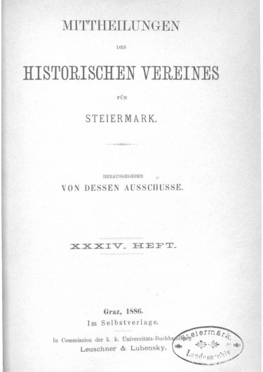 34. Heft (1886) Mittheilungen Heft 34 Titelseite 375x530 - 34. Heft (1886)