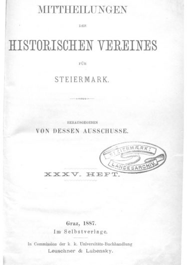 Mittheilungen Heft 35 Titelseite 375x530 - 35. Heft (1887)