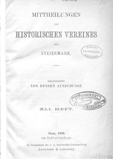 Mittheilungen Heft 41 Titelseite 375x530 - 41. Heft (1893)