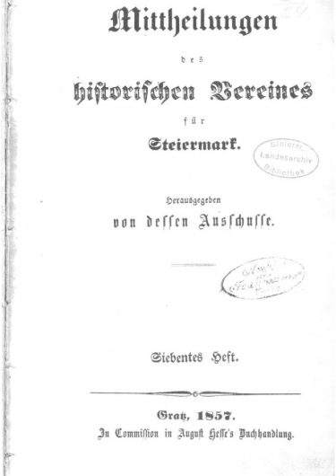 Mittheilungen Heft 7 Titelseite 375x530 - 7. Heft (1857)