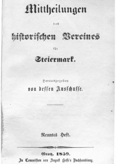 Mittheilungen Heft 9 Titelseite 375x530 - 9. Heft (1859)