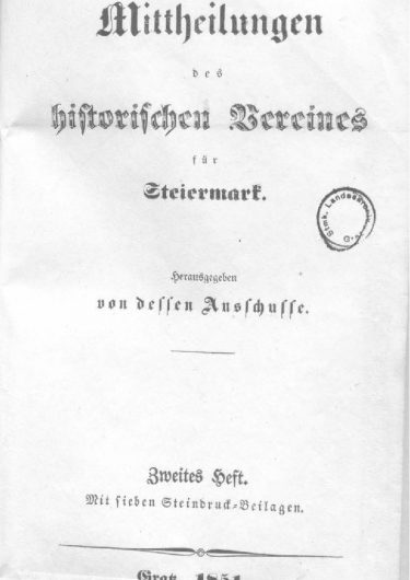 2. Heft (1851) Mittheilungen Titelseite Heft 2 375x530 - 2. Heft (1851)