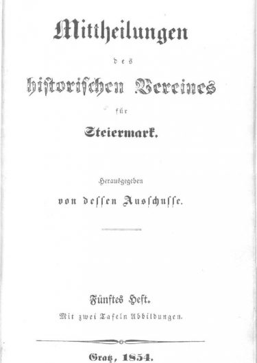 Mittheilungen Titelseite Heft 5 375x530 - 5. Heft (1854)