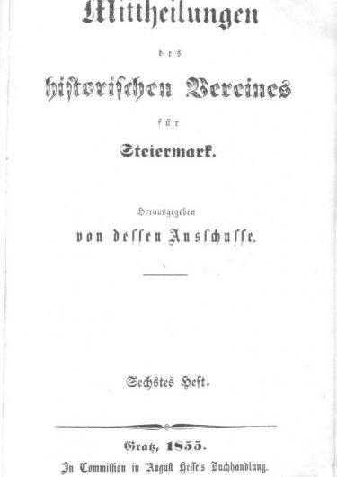 6. Heft (1855) Mittheilungen Titelseite Heft 6 375x530 - 6. Heft (1855)