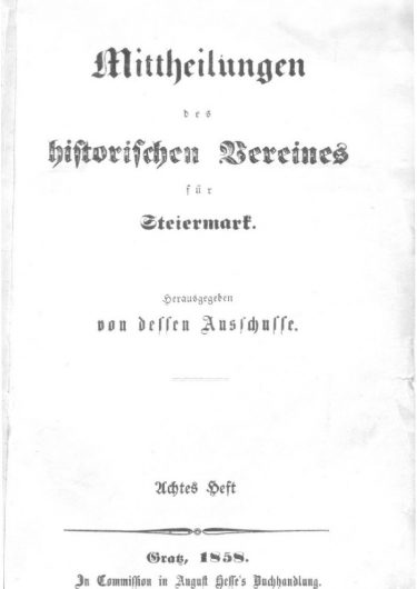 Mittheilungen Titelseite Heft 8 375x530 - 8. Heft (1858)