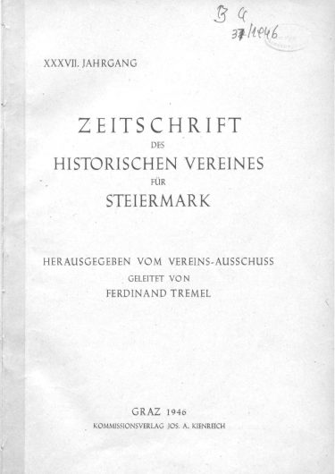 Zeitschrift Jg 37 Titelseite 375x530 - Jahrgang 37 (1946)