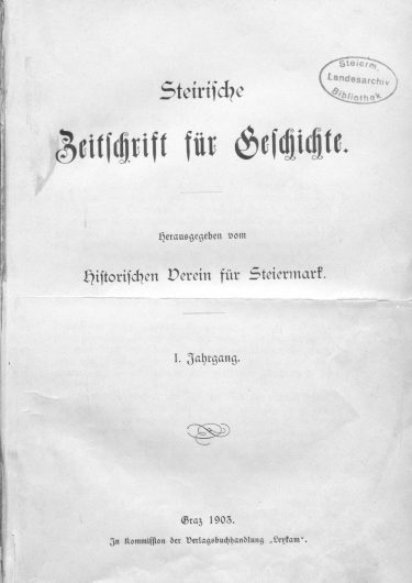 Zeitschrift Jg1 Titelseite 375x530 - Zeitschrift 1 (1903)