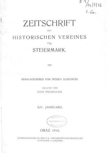 Zeitschrift Jg14 Titelseite 375x530 - Zeitschrift 14 (1916)