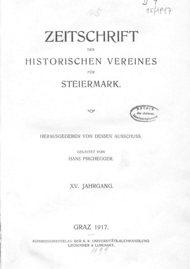 Zeitschrift 15 (1917) Zeitschrift Jg15 Titelseite 375x530 - Zeitschrift 15 (1917)