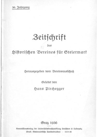 Zeitschrift Jg30 Titelseite 375x530 - Jahrgang 30 (1936)