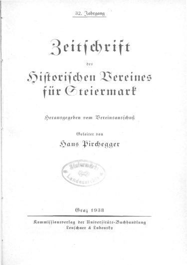 Zeitschrift Jg32 Titelseite 375x530 - Jahrgang 32 (1938)