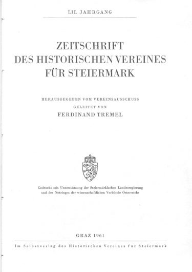 Jahrgang 52 (1961) Zeitschrift Jg52 Titelseite 375x530 - Jahrgang 52 (1961)