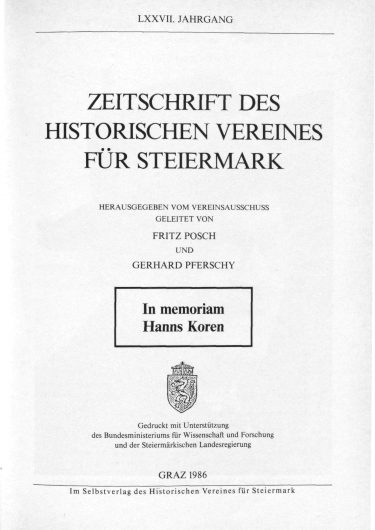 Jahrgang 77 (1986) Zeitschrift Jg77 Titelseite 375x530 - Jahrgang 77 (1986)